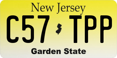 NJ license plate C57TPP