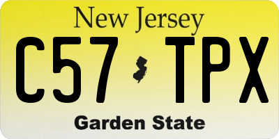 NJ license plate C57TPX
