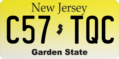 NJ license plate C57TQC