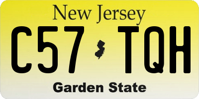 NJ license plate C57TQH