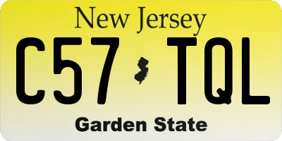 NJ license plate C57TQL