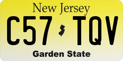 NJ license plate C57TQV