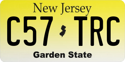 NJ license plate C57TRC