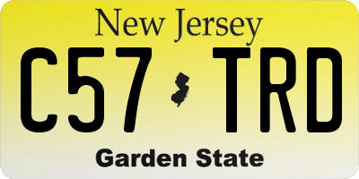 NJ license plate C57TRD