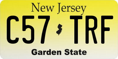 NJ license plate C57TRF