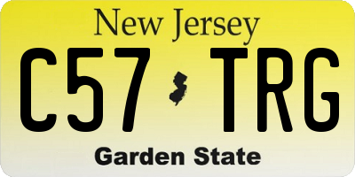 NJ license plate C57TRG