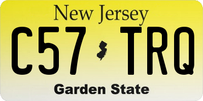 NJ license plate C57TRQ