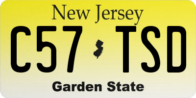 NJ license plate C57TSD