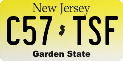 NJ license plate C57TSF