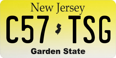 NJ license plate C57TSG