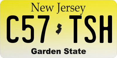 NJ license plate C57TSH