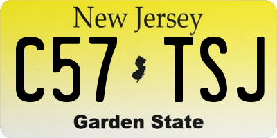 NJ license plate C57TSJ