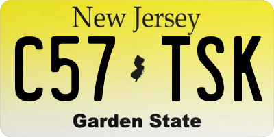 NJ license plate C57TSK