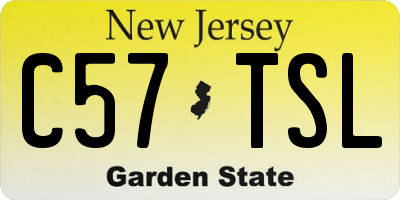 NJ license plate C57TSL