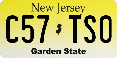 NJ license plate C57TSO