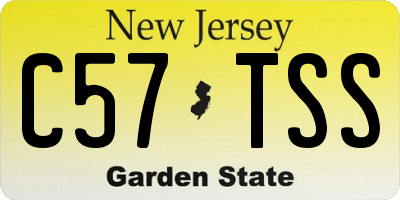 NJ license plate C57TSS