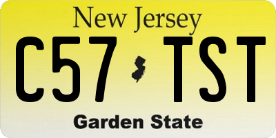 NJ license plate C57TST
