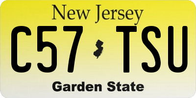 NJ license plate C57TSU