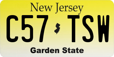 NJ license plate C57TSW