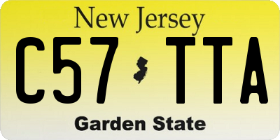 NJ license plate C57TTA