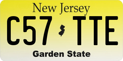 NJ license plate C57TTE