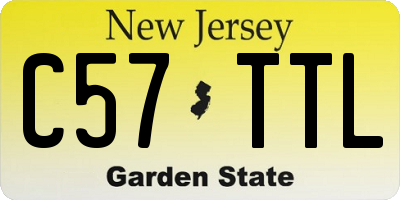 NJ license plate C57TTL