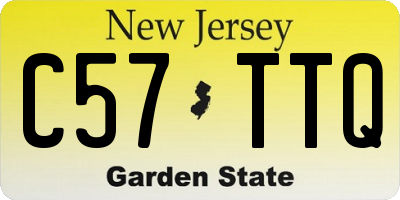 NJ license plate C57TTQ
