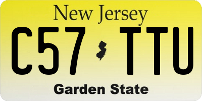 NJ license plate C57TTU