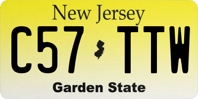 NJ license plate C57TTW