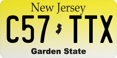 NJ license plate C57TTX