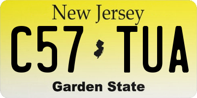 NJ license plate C57TUA
