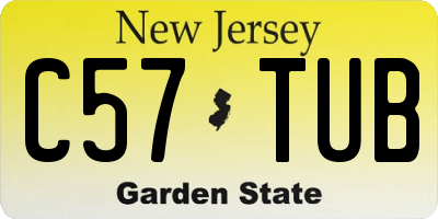 NJ license plate C57TUB