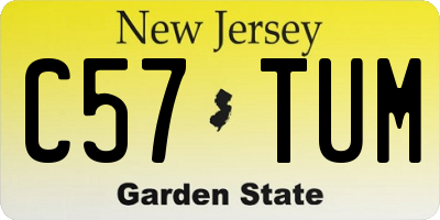 NJ license plate C57TUM