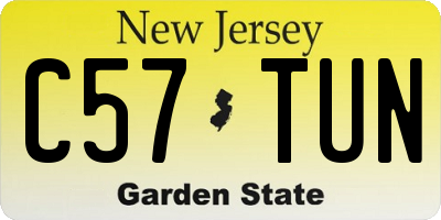 NJ license plate C57TUN