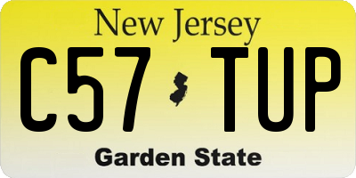 NJ license plate C57TUP