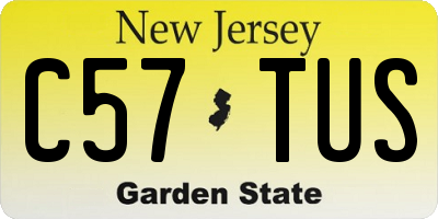 NJ license plate C57TUS