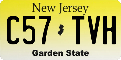 NJ license plate C57TVH
