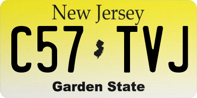 NJ license plate C57TVJ