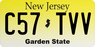 NJ license plate C57TVV
