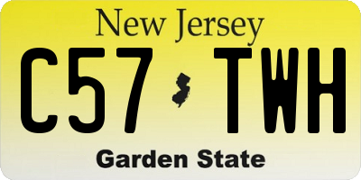 NJ license plate C57TWH