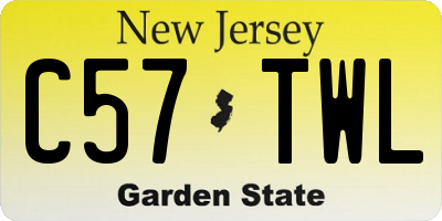 NJ license plate C57TWL