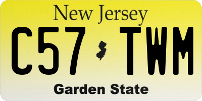 NJ license plate C57TWM