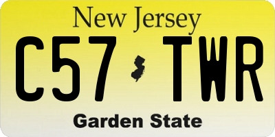 NJ license plate C57TWR