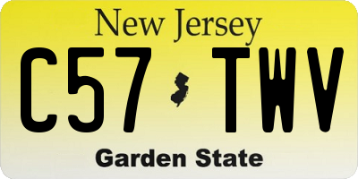 NJ license plate C57TWV