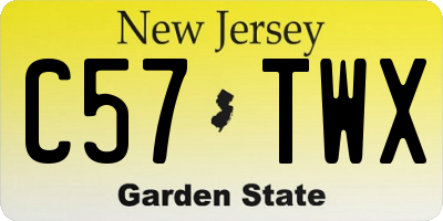 NJ license plate C57TWX