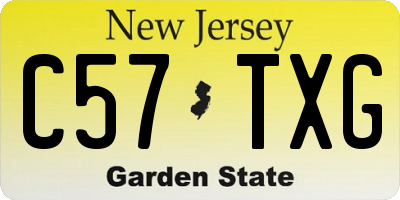 NJ license plate C57TXG