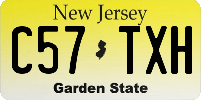 NJ license plate C57TXH