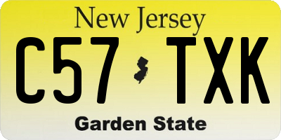 NJ license plate C57TXK