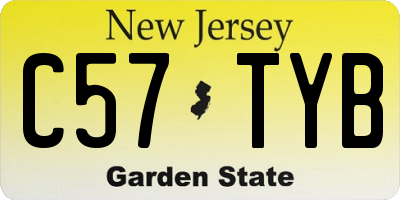 NJ license plate C57TYB