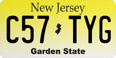 NJ license plate C57TYG